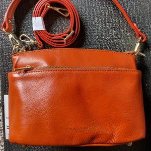 DIVINA FIRENZE Made In Italy Leather Triple Compartment Crossbody